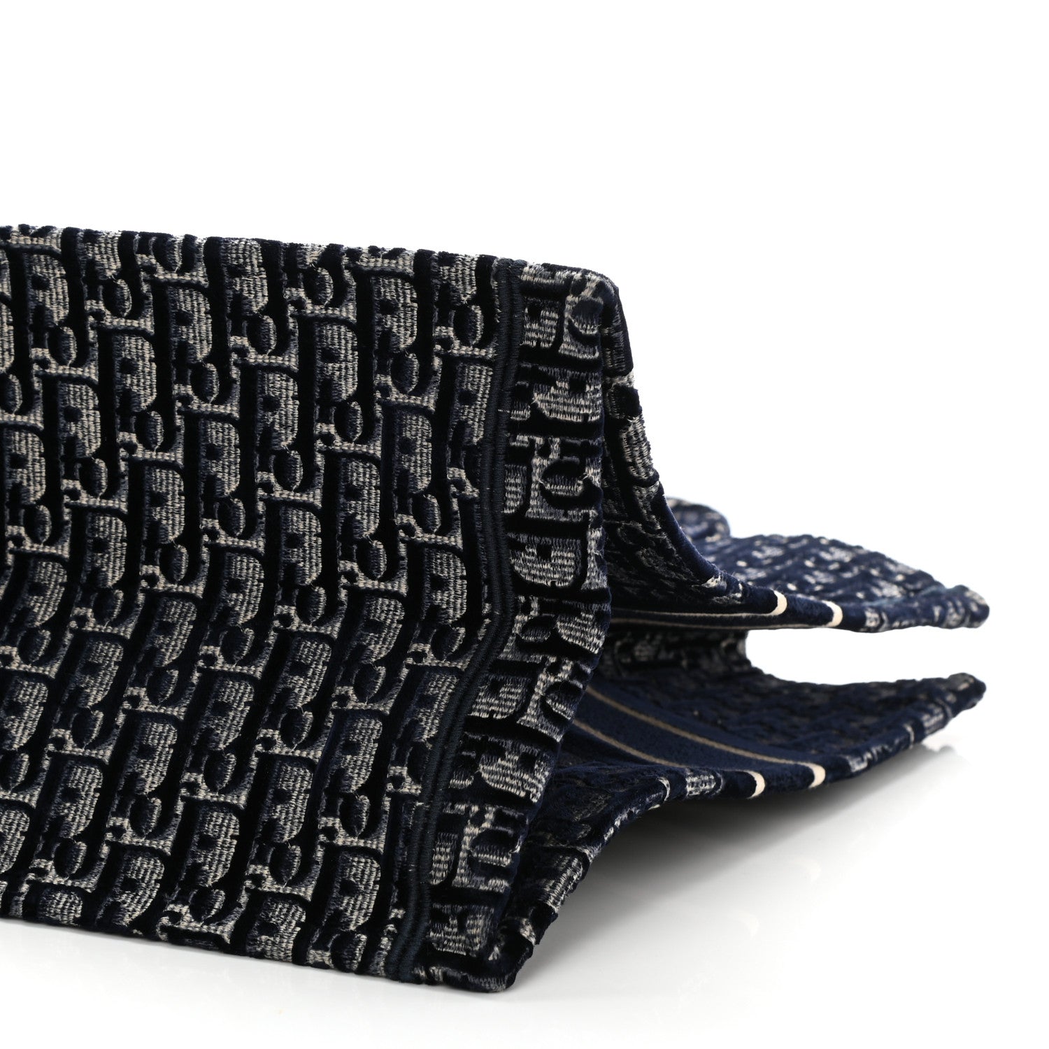 Christian Dior Oblique Velvet Book Tote Blue Multicolor 8 of 9
