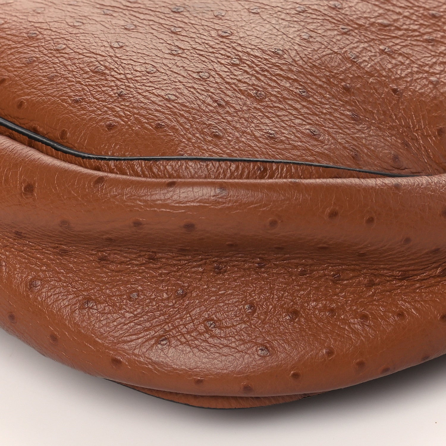 Salvatore Ferragamo Ostrich Reverse Hobo Brown 9 of 9