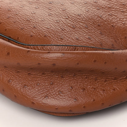 Salvatore Ferragamo Ostrich Reverse Hobo Brown 9 of 9