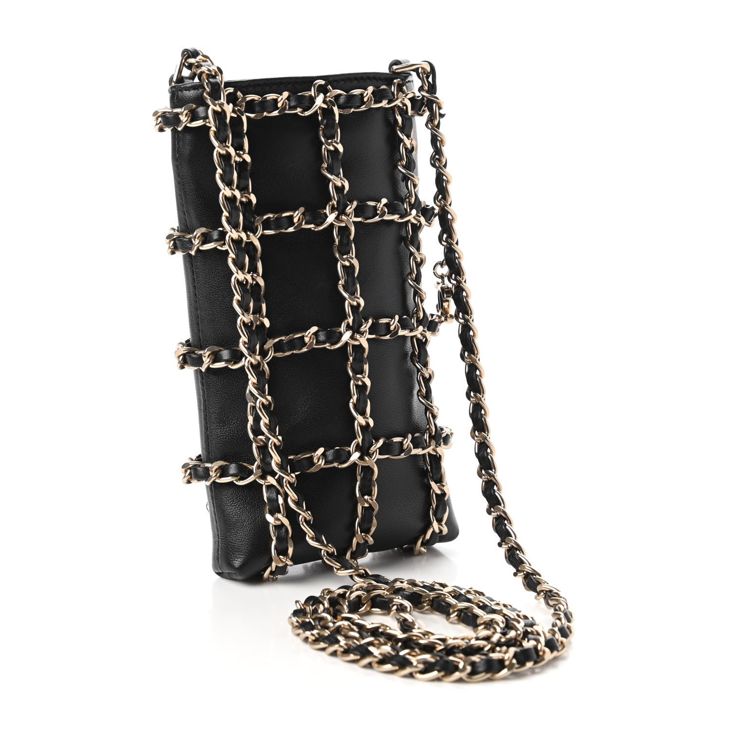 Chanel Lambskin Clutch With Chain Black 5 of 16
