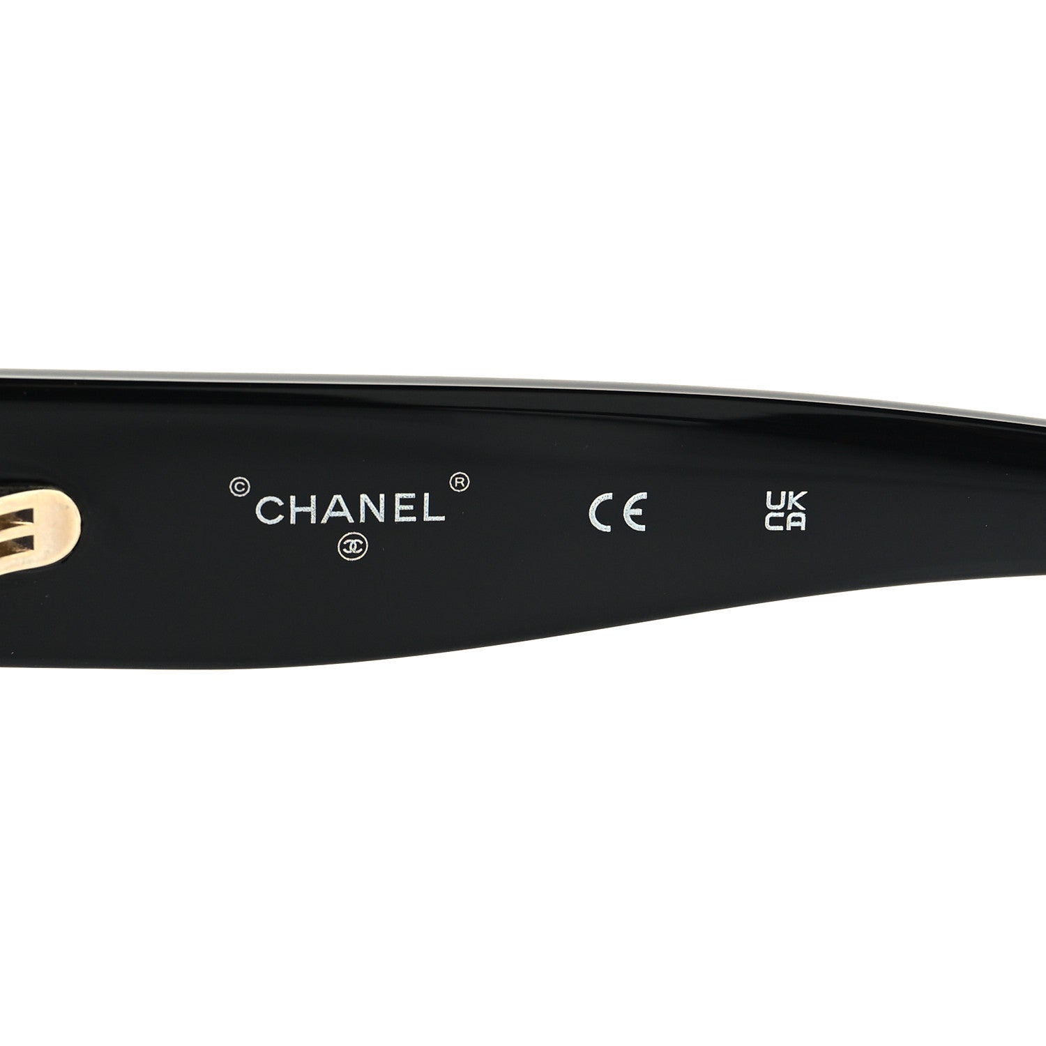 Chanel Acetate Rectangle Logo Sunglasses 71506A Black Gold 9 of 11