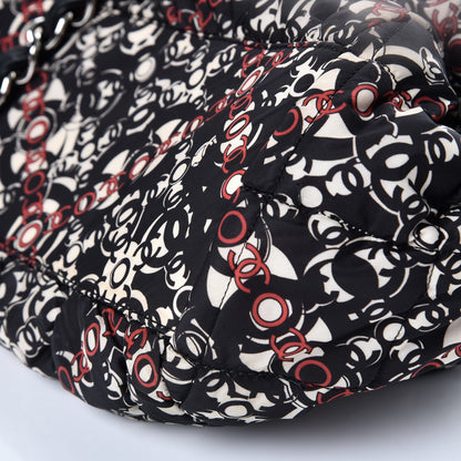Chanel Nylon Quilted Printed Coco Bowler Black 9 of 13
