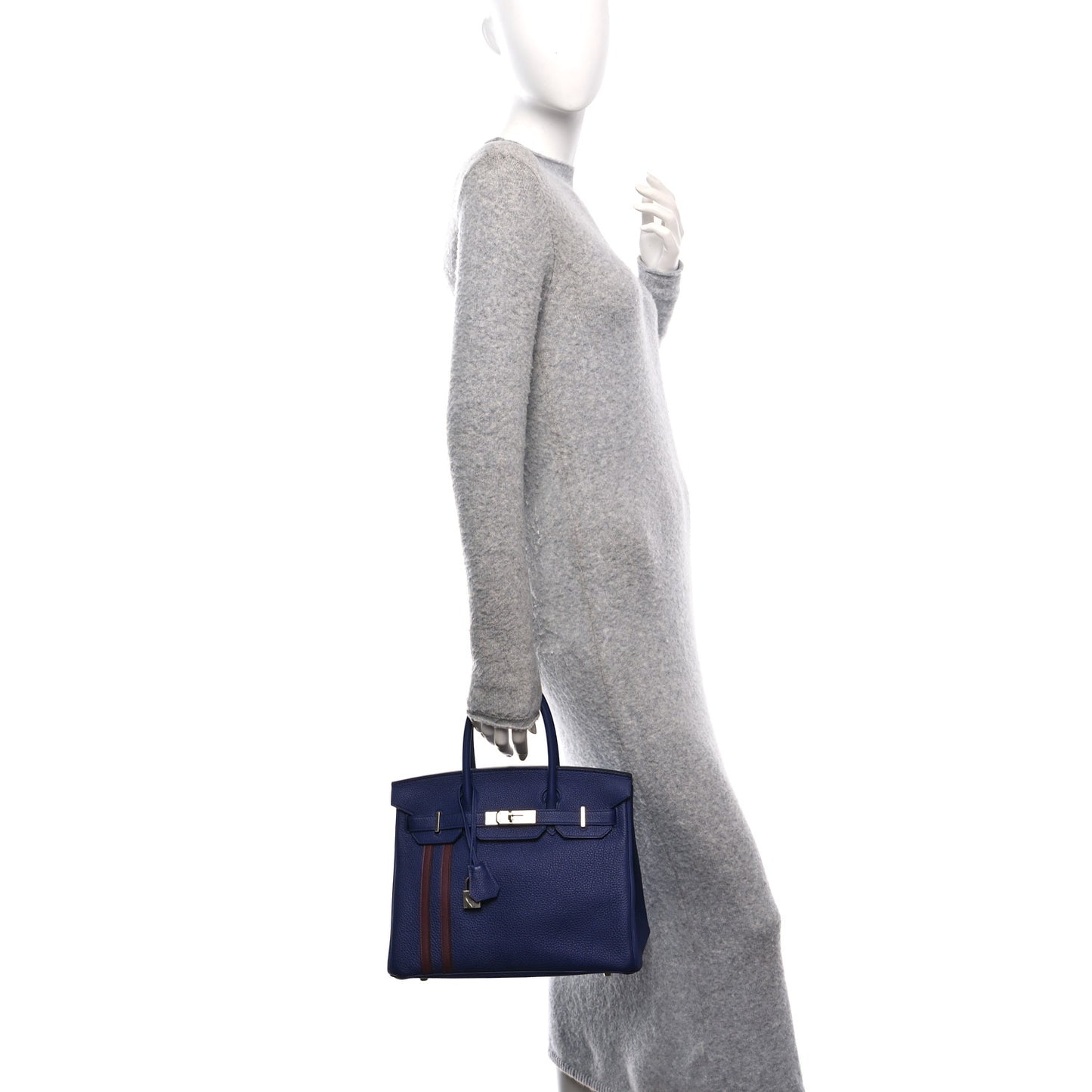 Togo Swift Officier Birkin 30 Bleu Encre Rouge H