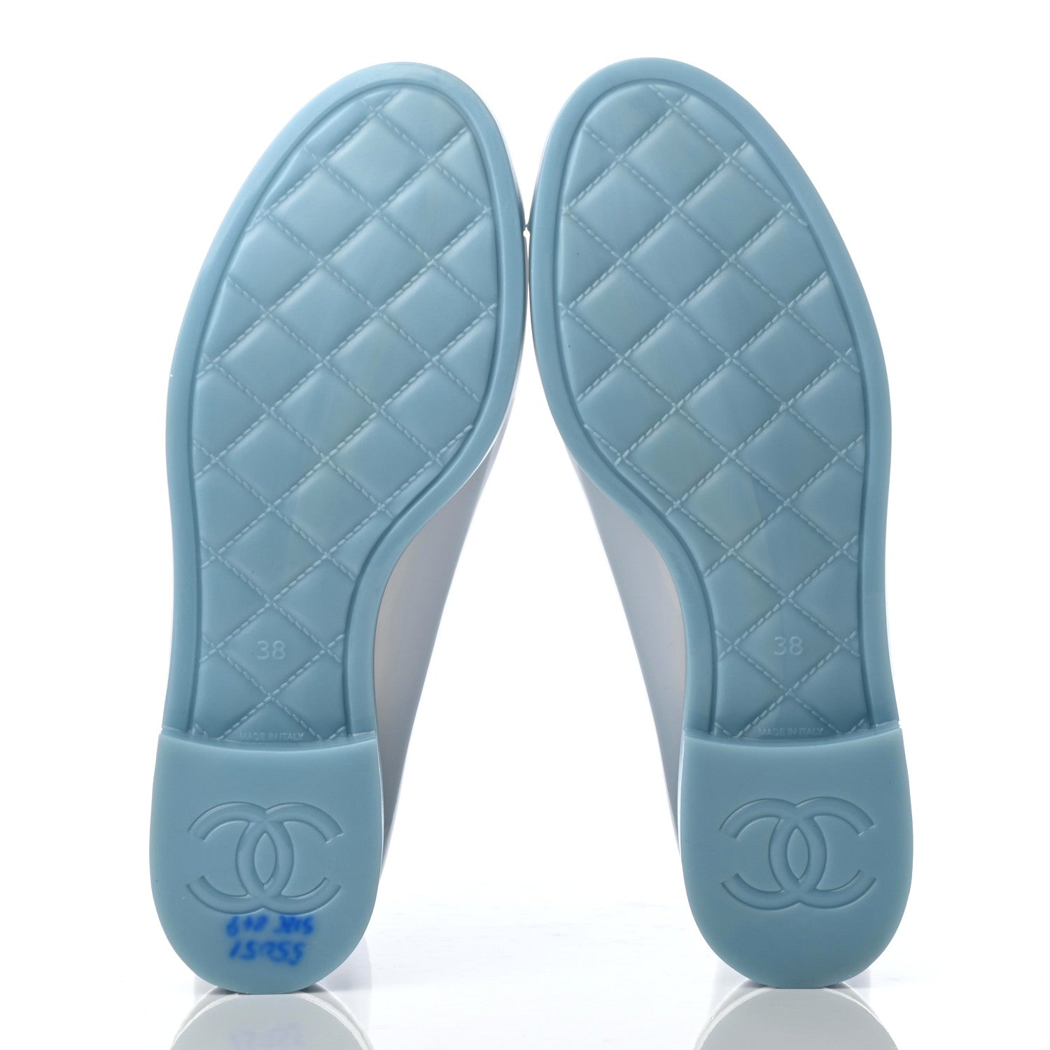 Chanel Rubber Rain Boots 38 Light Blue 10 of 18