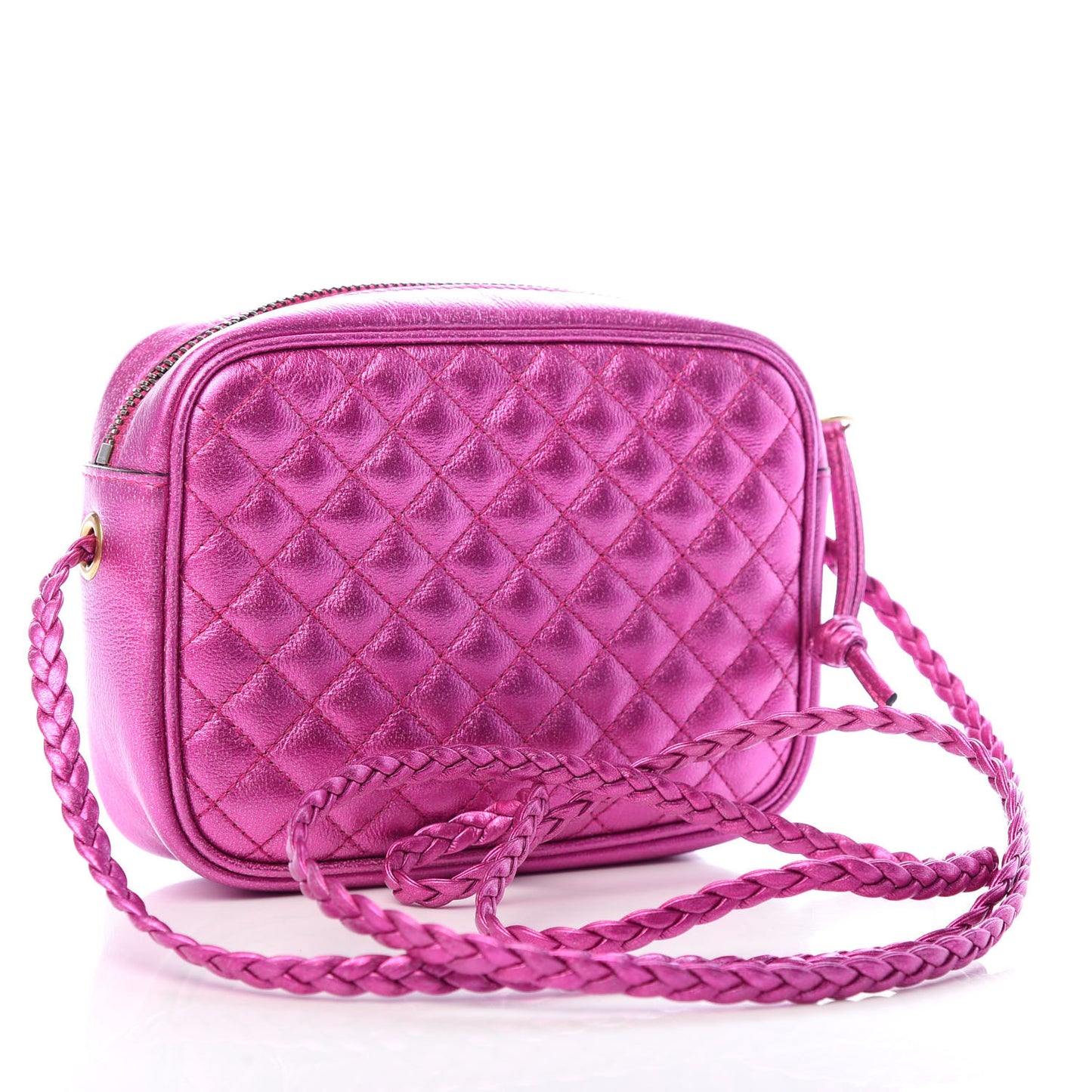 Laminated Nappa Trapuntata Mini Zumi Shoulder Bag Fuxia
