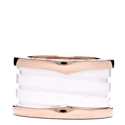 Bulgari 18K Rose Gold White Ceramic B.Zero1 Four-Band Ring 49 4.75 1 of 6