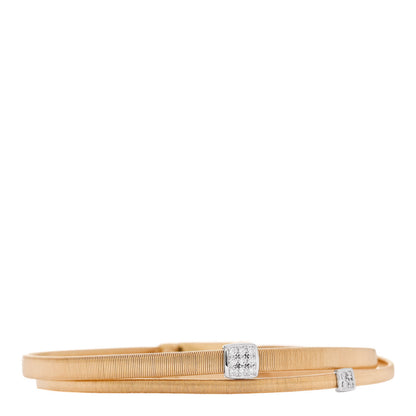 Marco Bicego 18K Yellow White Gold Diamond Masai Two Strand Bracelet 1 of 4