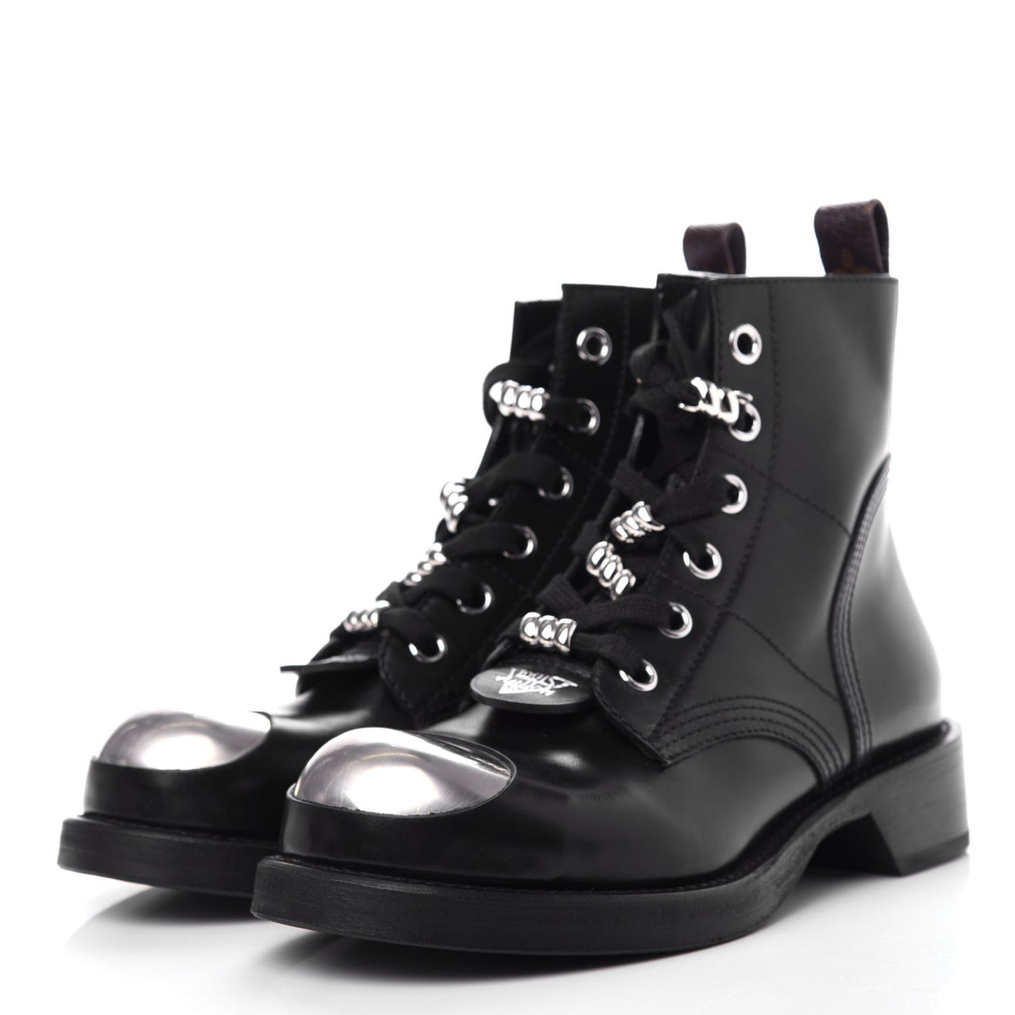 Calfskin Metropolis Flat Ranger Boots 37 Black