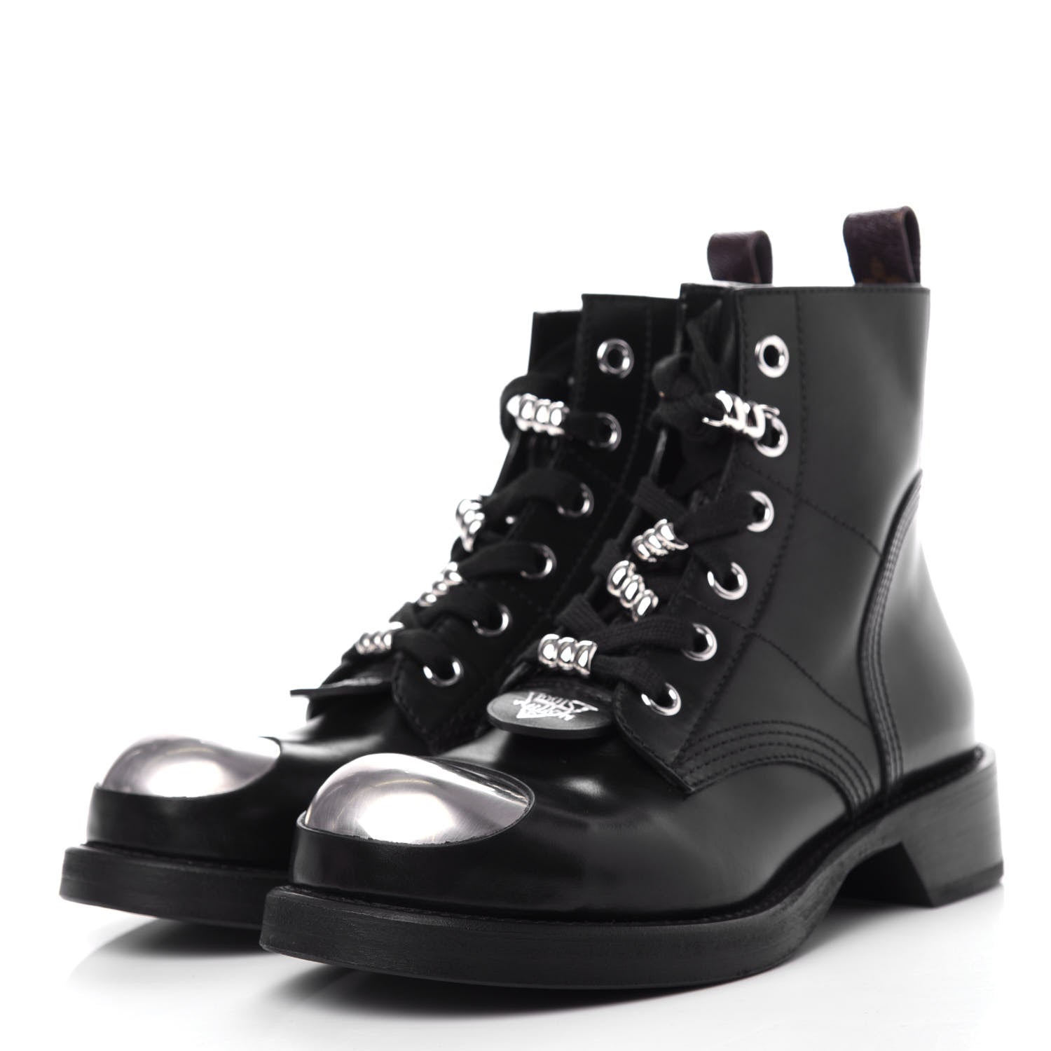 Louis Vuitton Calfskin Metropolis Flat Ranger Boots 37 Black 3 of 10