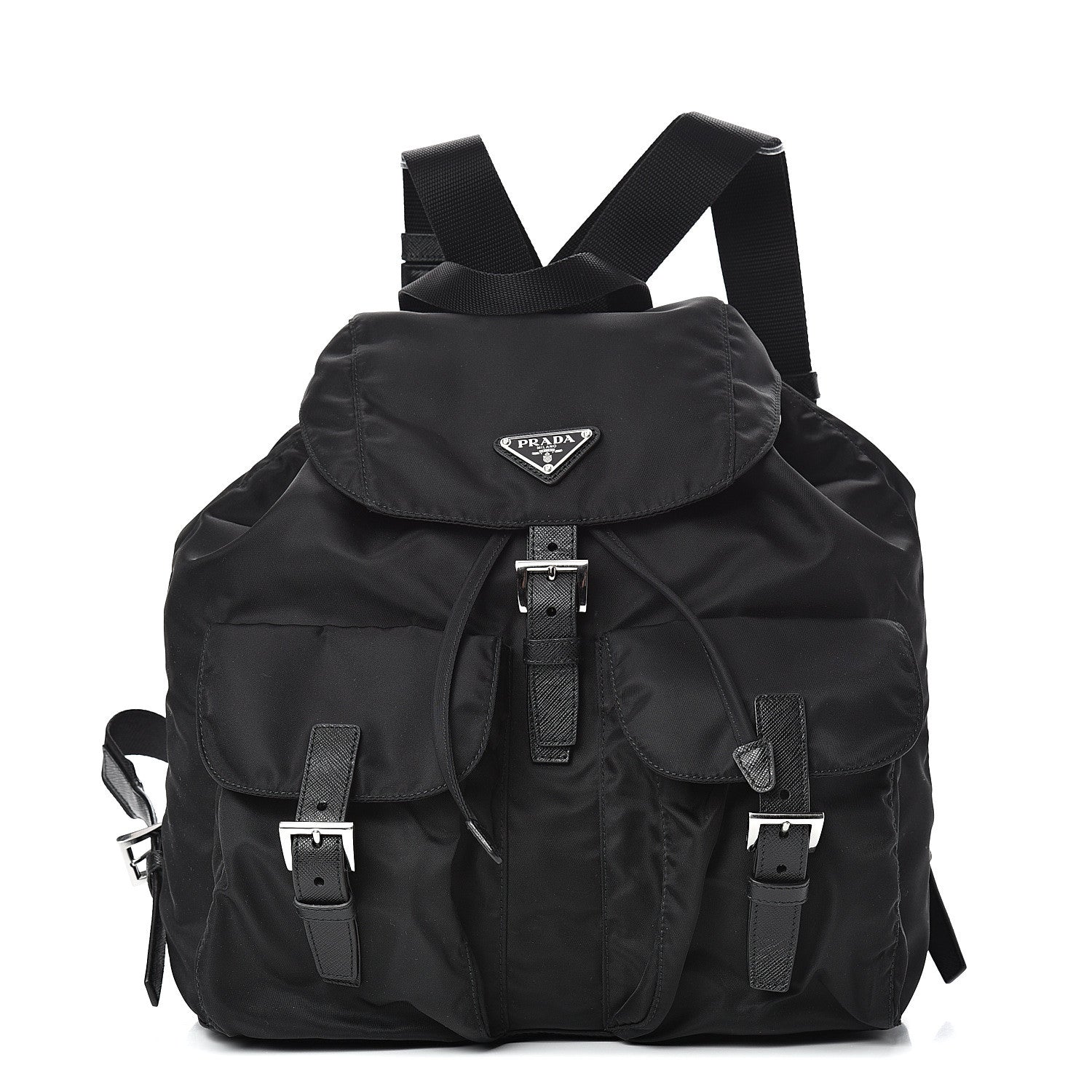 Prada Tessuto Nylon Vela Saffiano Large Backpack Black 1 of 10