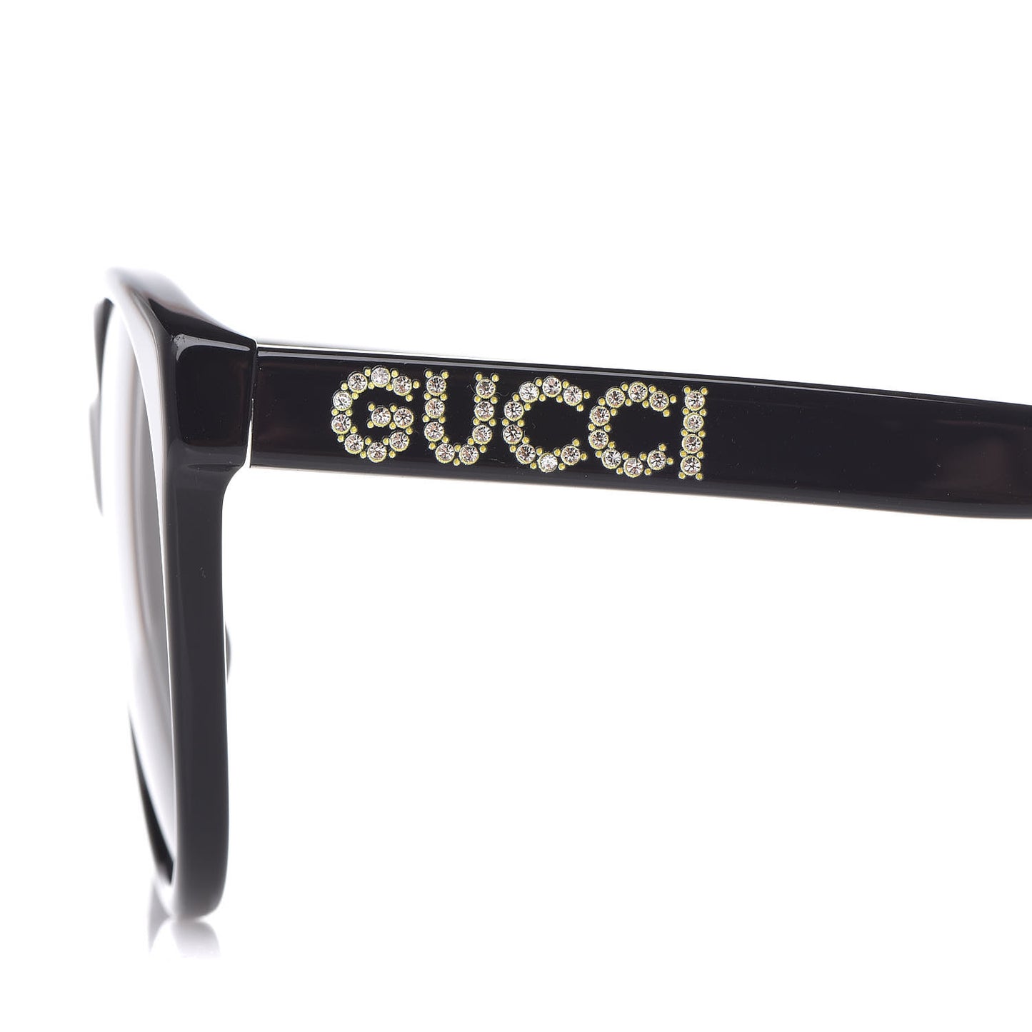 Round Frame Crystal Sunglasses GG 0419S Black