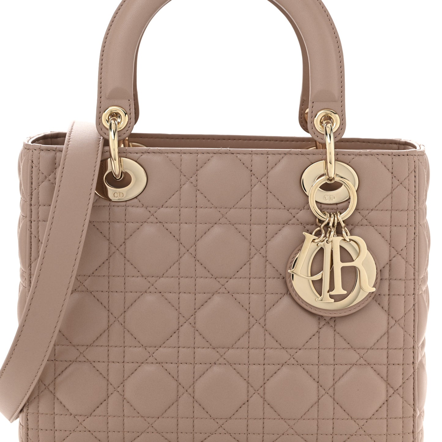 Lambskin Cannage Medium Lady Dior Bois de Rose