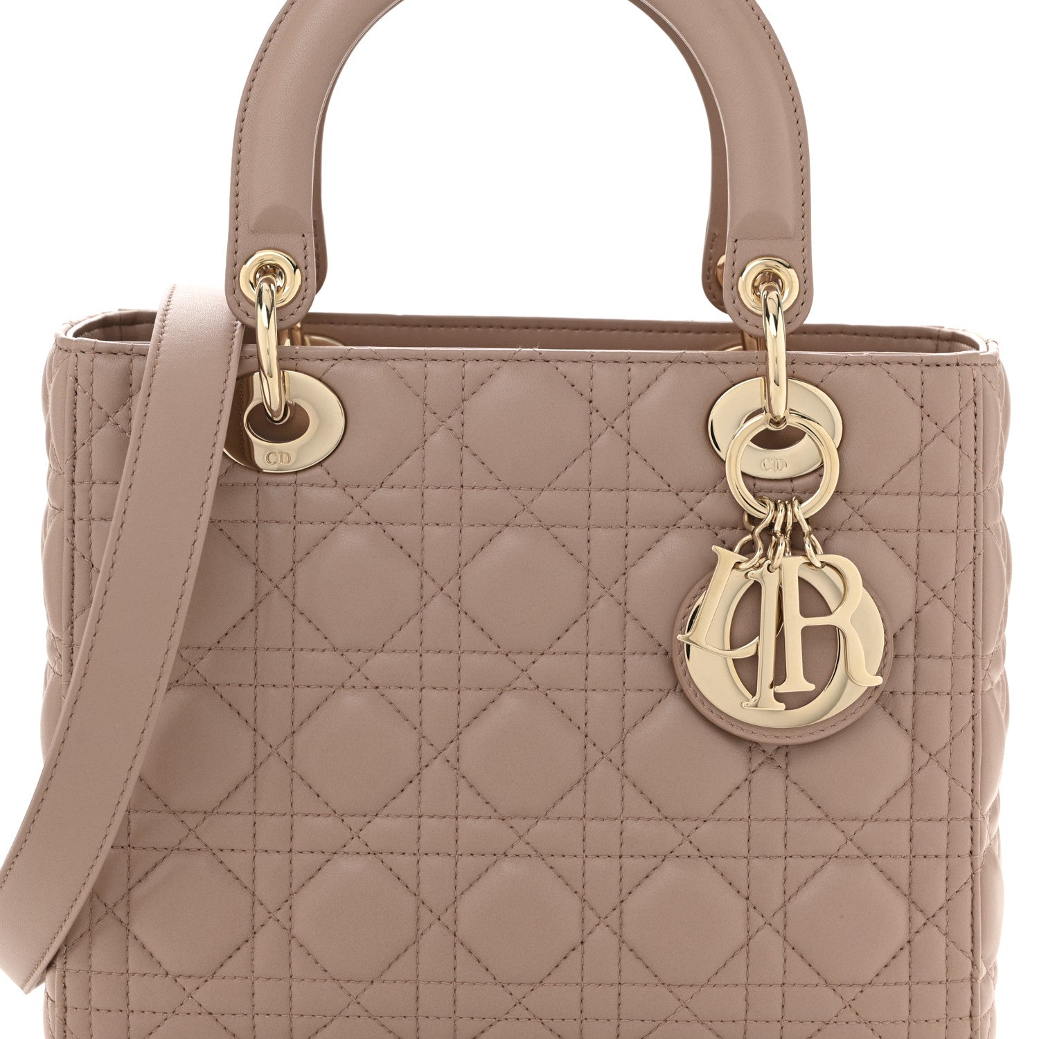 Christian Dior Lambskin Cannage Medium Lady Dior Bois de Rose 8 of 10
