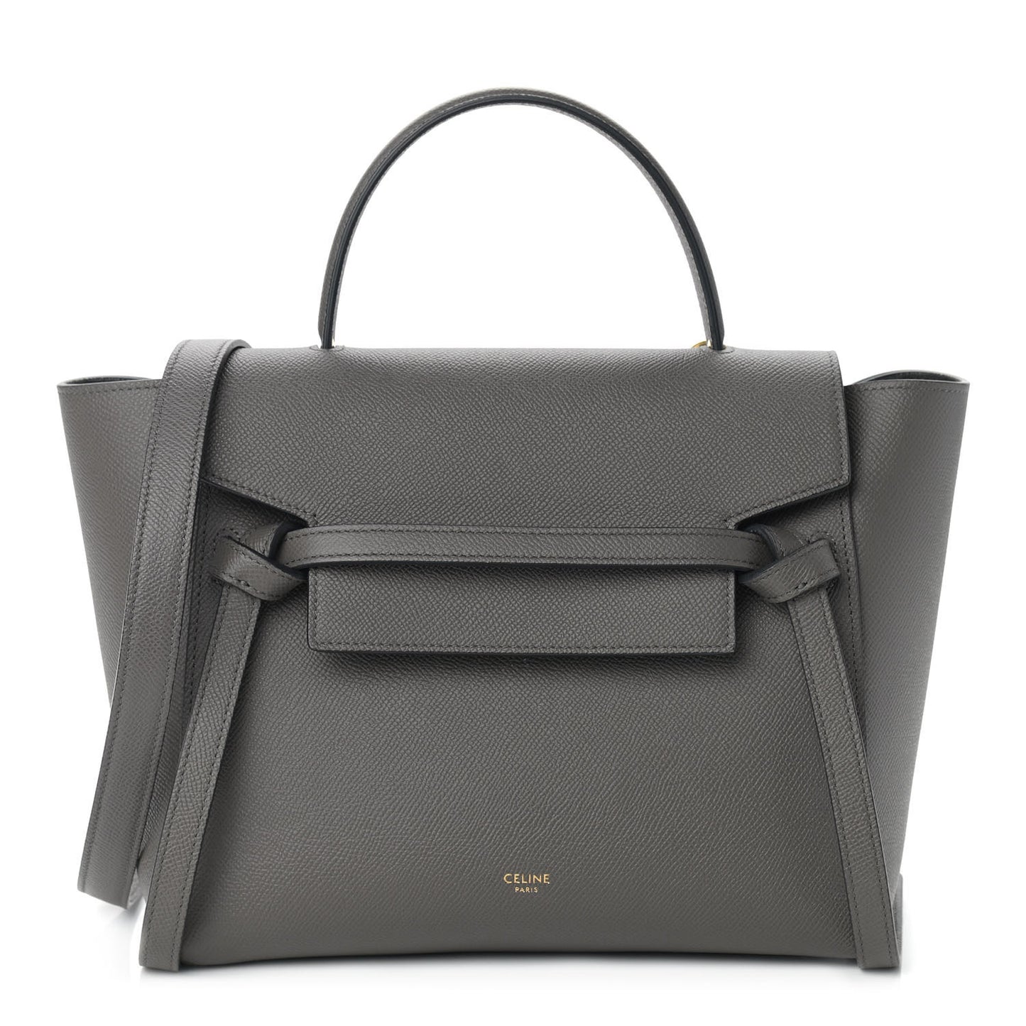Grained Calfskin Micro Belt Bag Grey