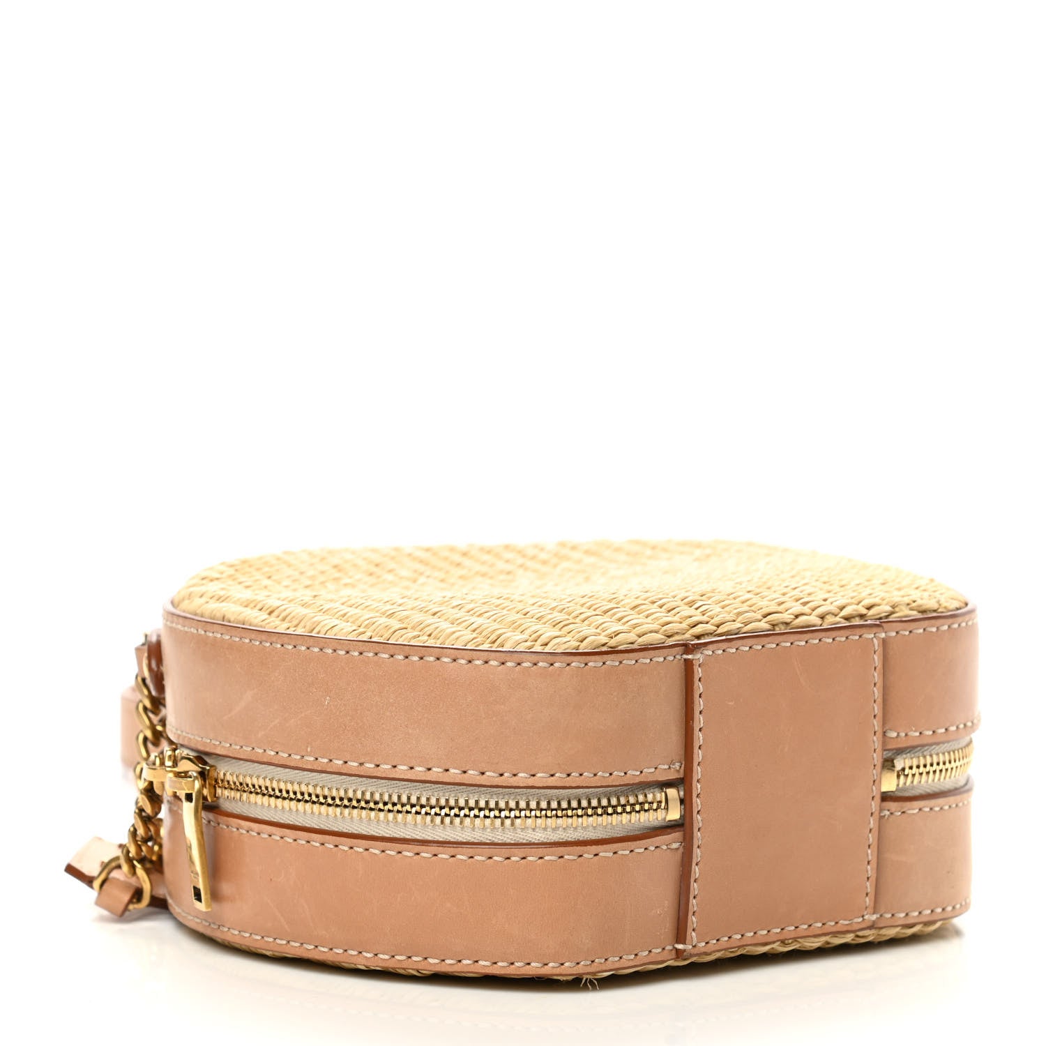 Saint Laurent Raffia Calfskin Small Mica Bag Natural Brown Gold 4 of 15