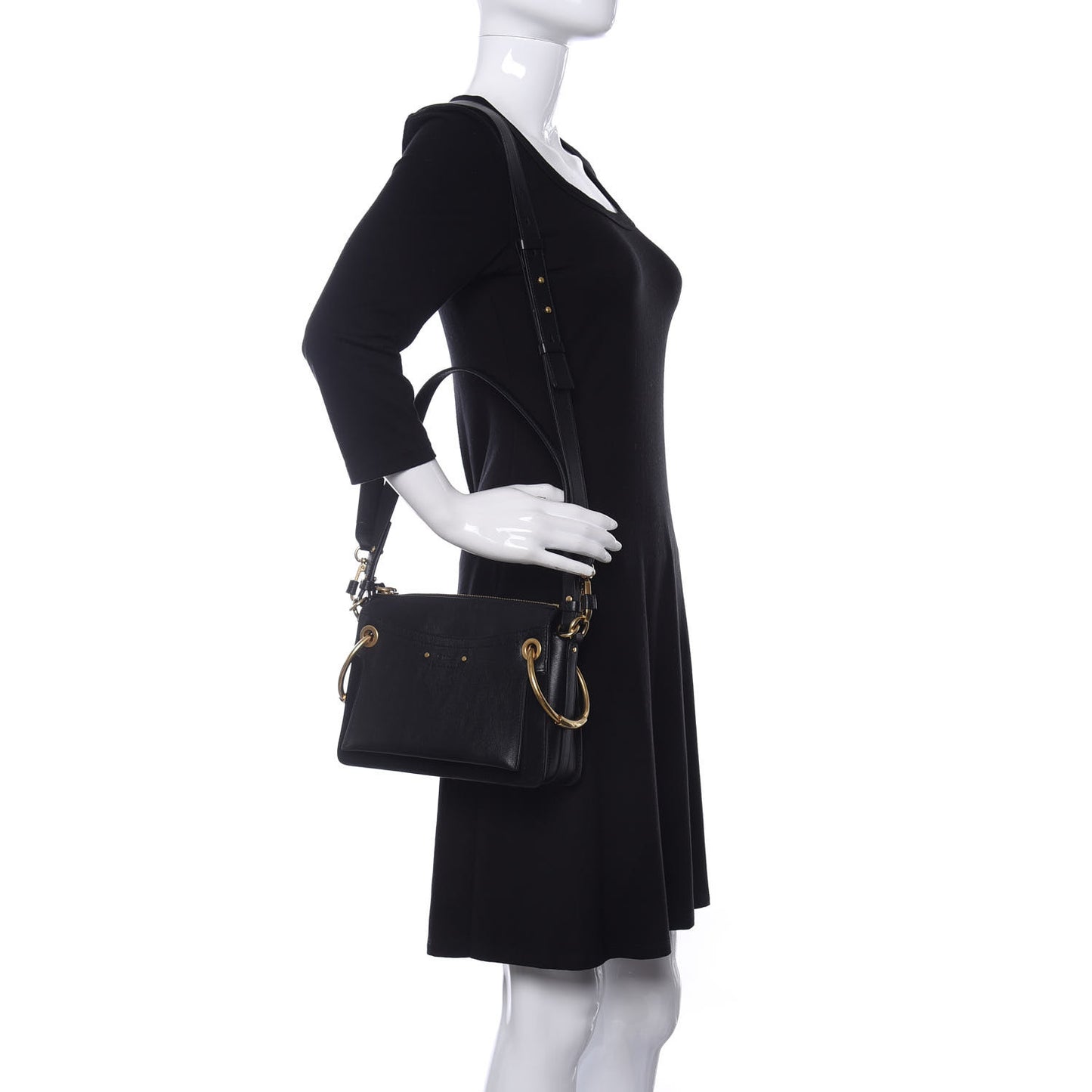 Calfskin Suede Small Roy Bag Black