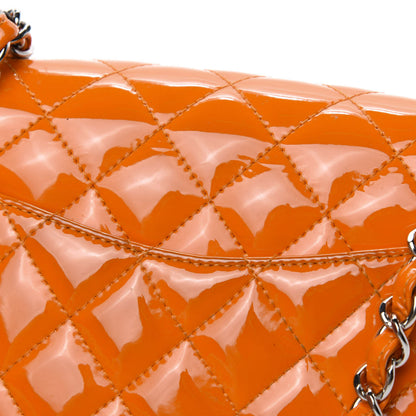 Chanel Patent Quilted Mini Square Flap Orange 12 of 12