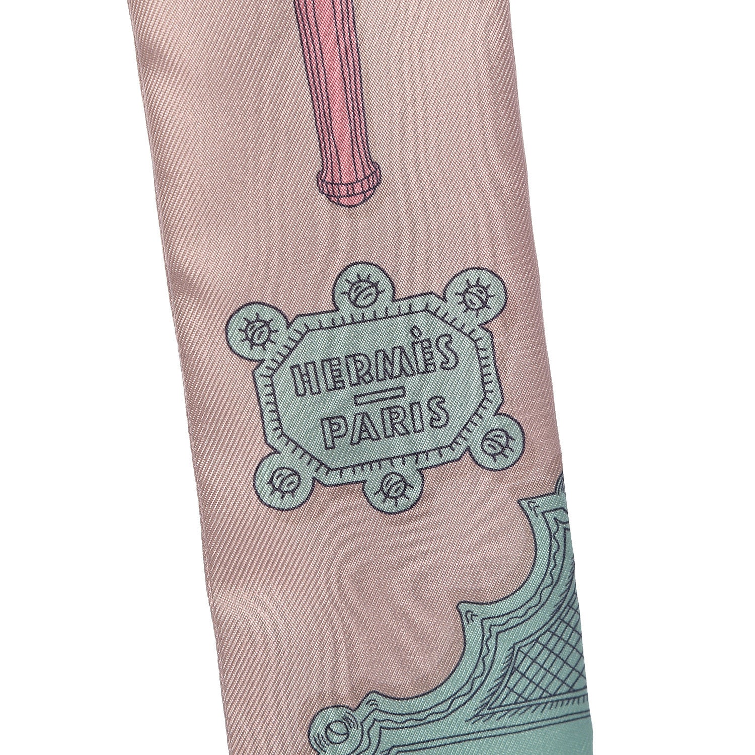 Hermes Silk Merveilleuses Lanternes Twilly Beige Rose Vert De Eau Jaune 5 of 5