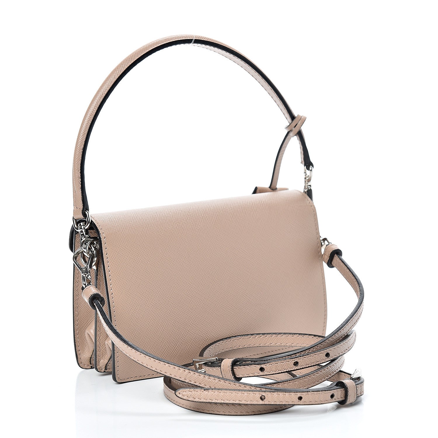 Prada Saffiano Lux Sound Shoulder Bag Cipria 2 of 10