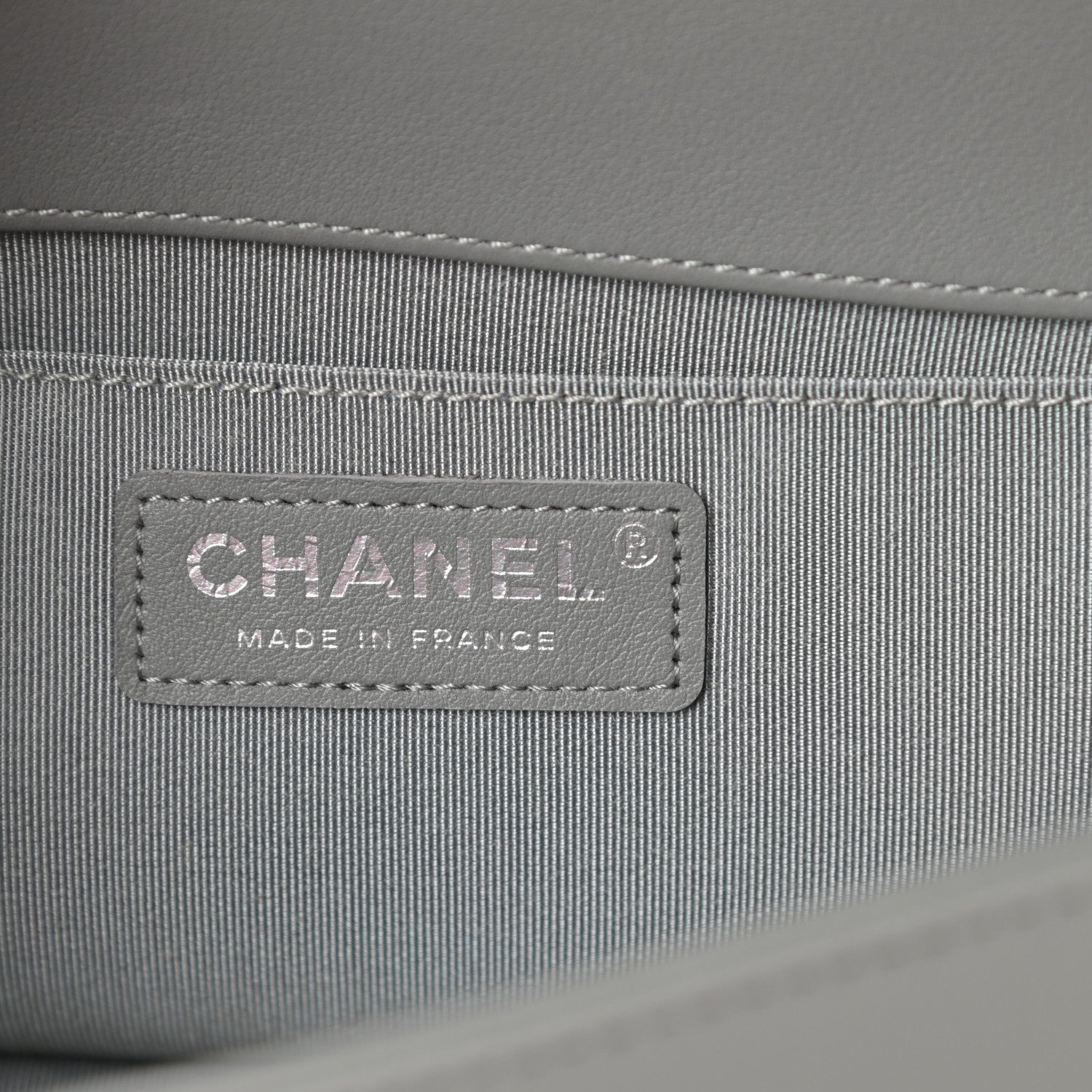 Chanel Calfskin Chevron Quilted Medium Boy Flap Grey 6 of 14