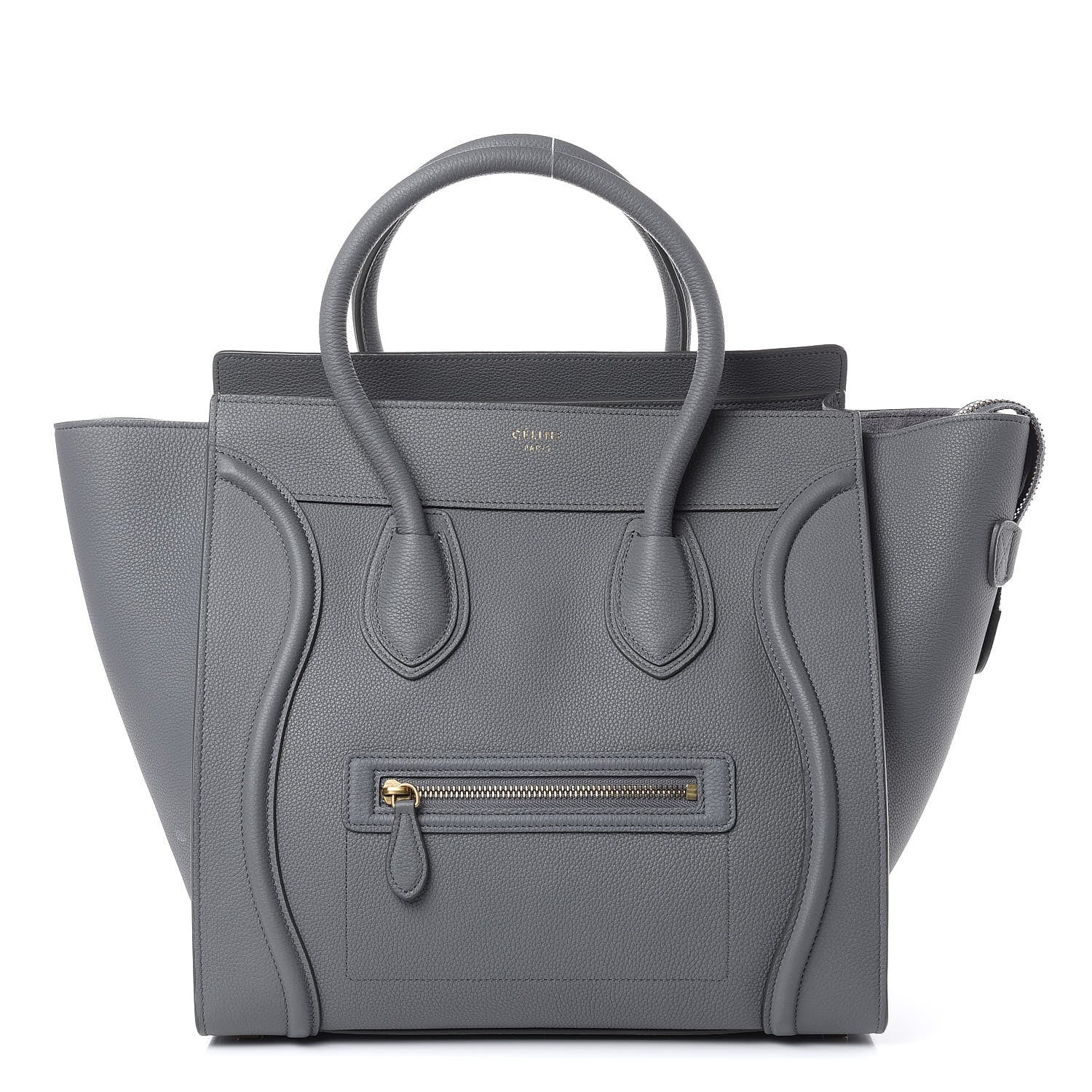 Celine Drummed Calfskin Mini Luggage Kohl 1 of 10