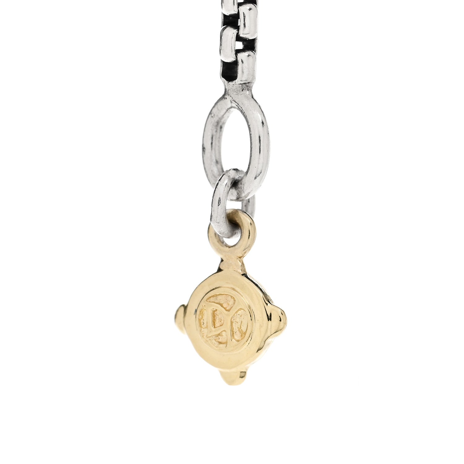 David Yurman Sterling Silver 14K Yellow Gold 1.7mm Baby Box Chain Necklace 18" 4 of 5