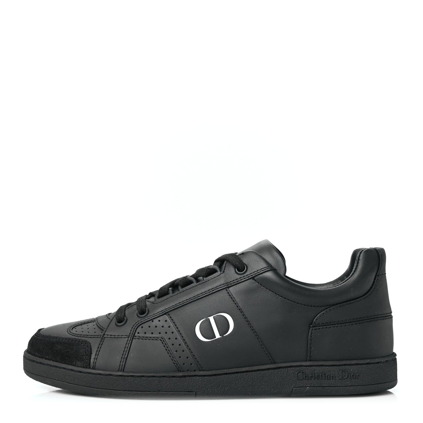 Calfskin Suede Logo Sneakers 38.5 Black