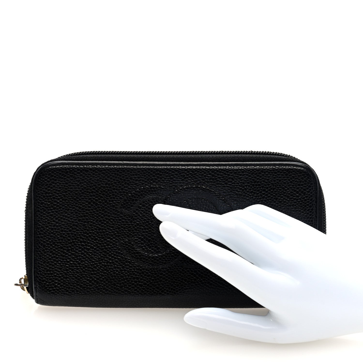 Chanel Caviar Large Timeless CC Zip Around Wallet Black 2 of 7