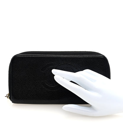 Chanel Caviar Large Timeless CC Zip Around Wallet Black 2 of 7