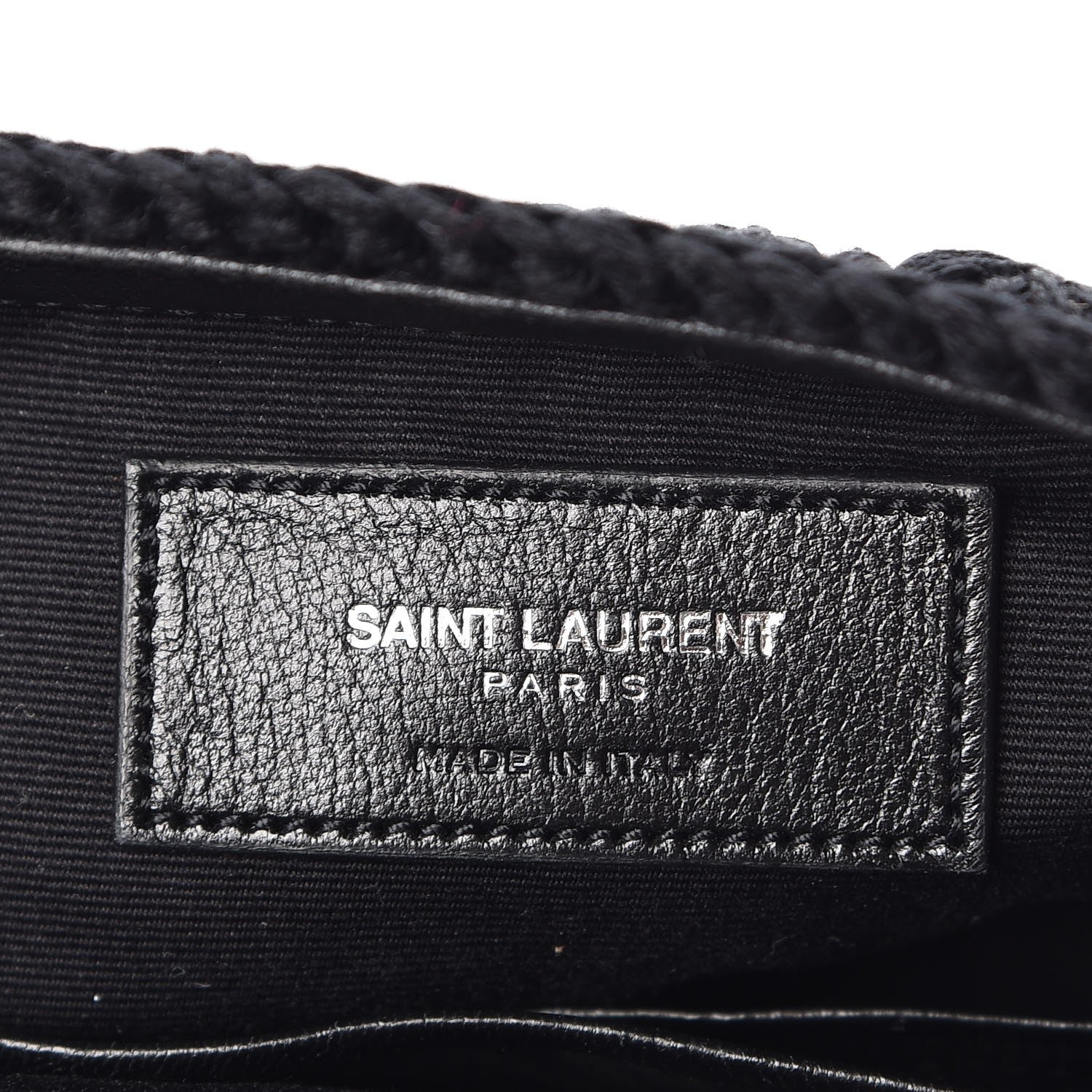 Saint Laurent Suede Calfskin Macrame Baby Chain Bag Black 6 of 9