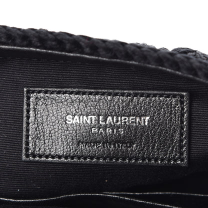 Saint Laurent Suede Calfskin Macrame Baby Chain Bag Black 6 of 9