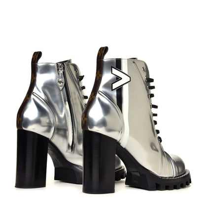 Louis Vuitton Patent Calfskin Spaceship Star Trail Ankle Boots 40 Silver 6 of 12