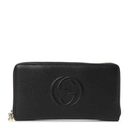 Gucci Pebbled Calfskin Soho Zip Around Wallet Black 1 of 9