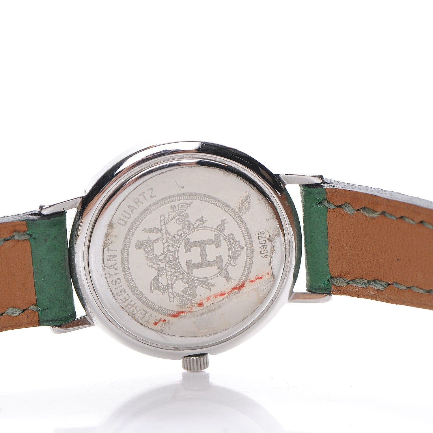 Hermes Stainless Steel Courchevel 25mm Meteor Quartz Watch Vert Clair 7 of 9