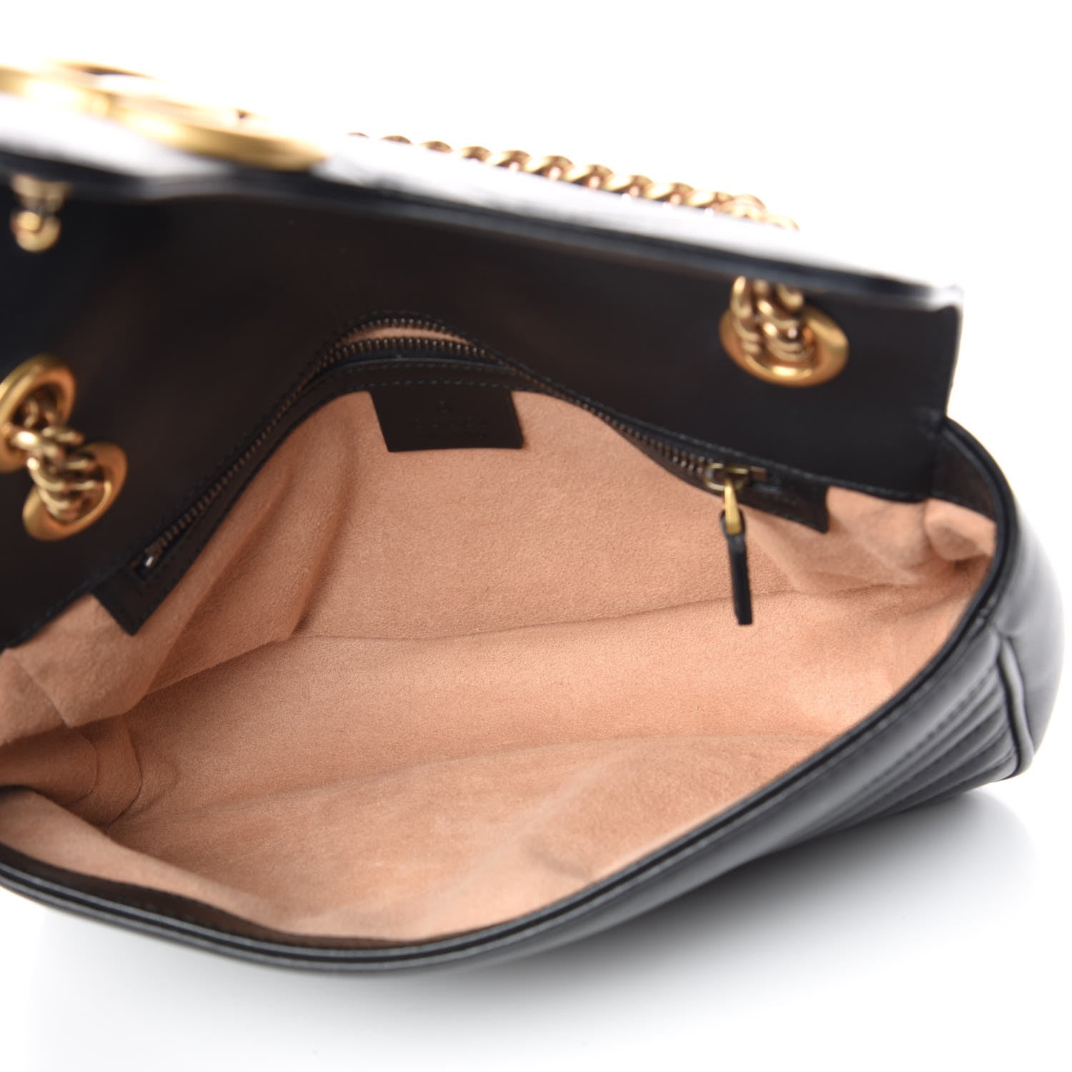 Gucci Calfskin Matelasse Small GG Marmont Shoulder Bag Black 5 of 12