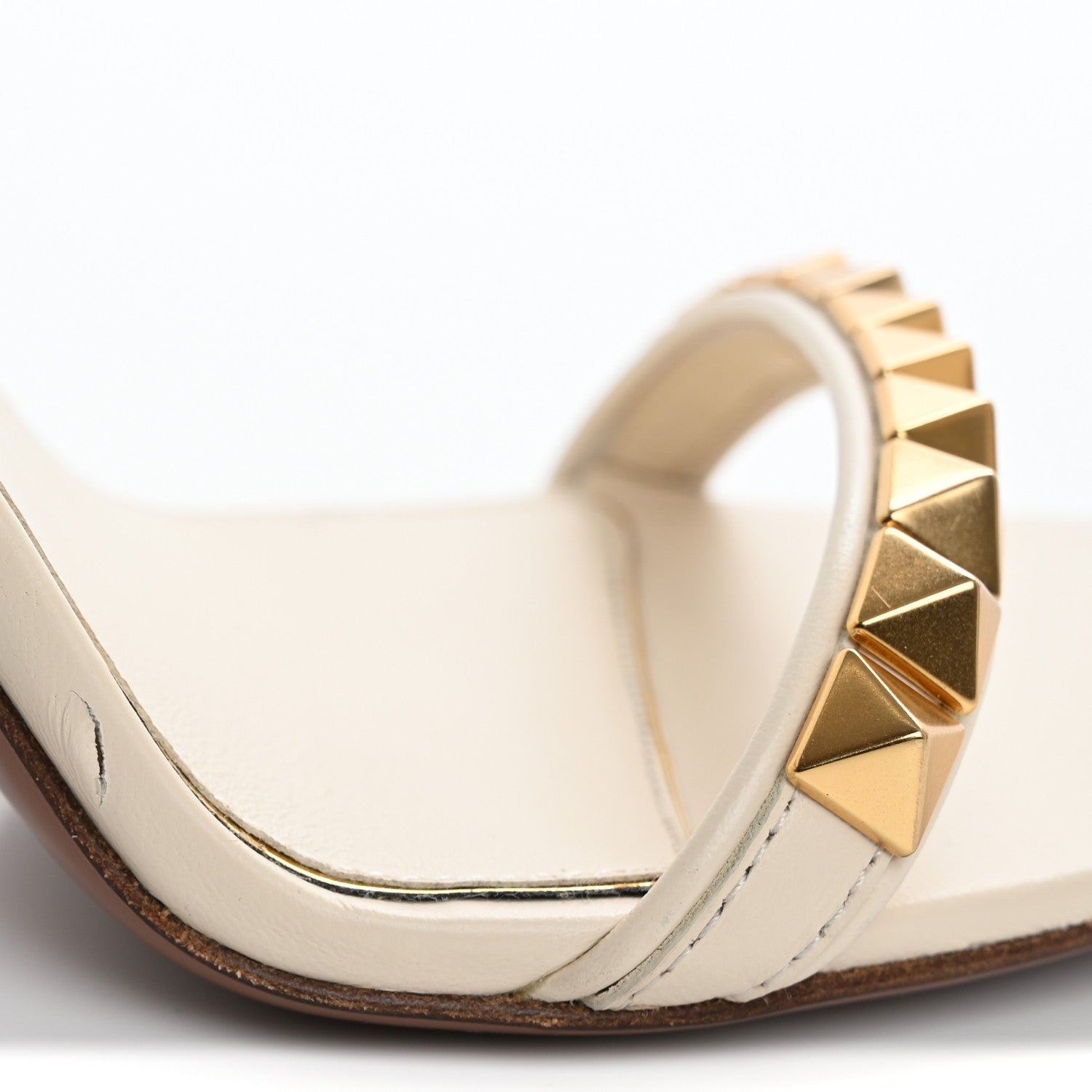 Valentino Garavani Calfskin Rockstud No Limit High-Heel Sandals 39.5 Light Ivory 16 of 16