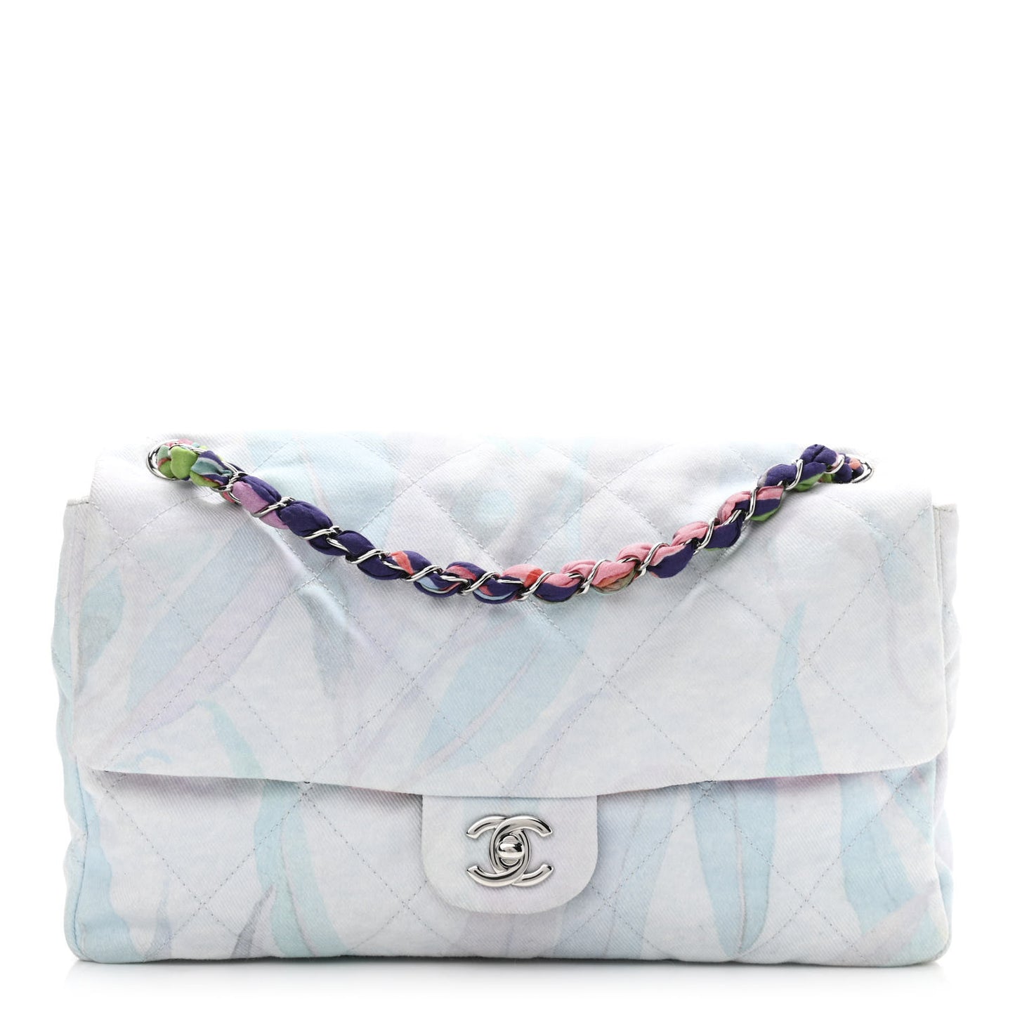 Canvas Quilted Jungle Jeans Flap White Multicolor