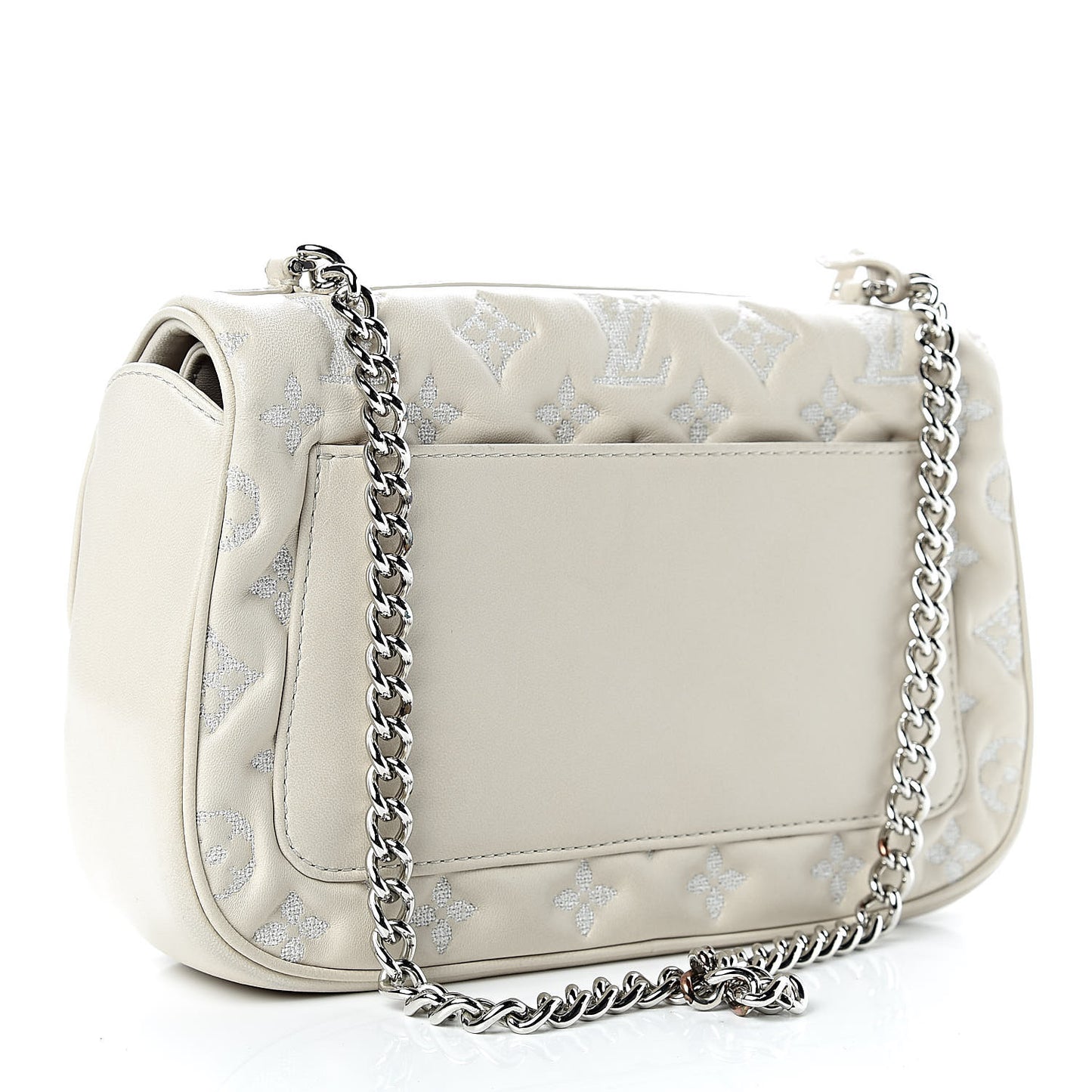 Lambskin Mama Broderie Pochette Ivory