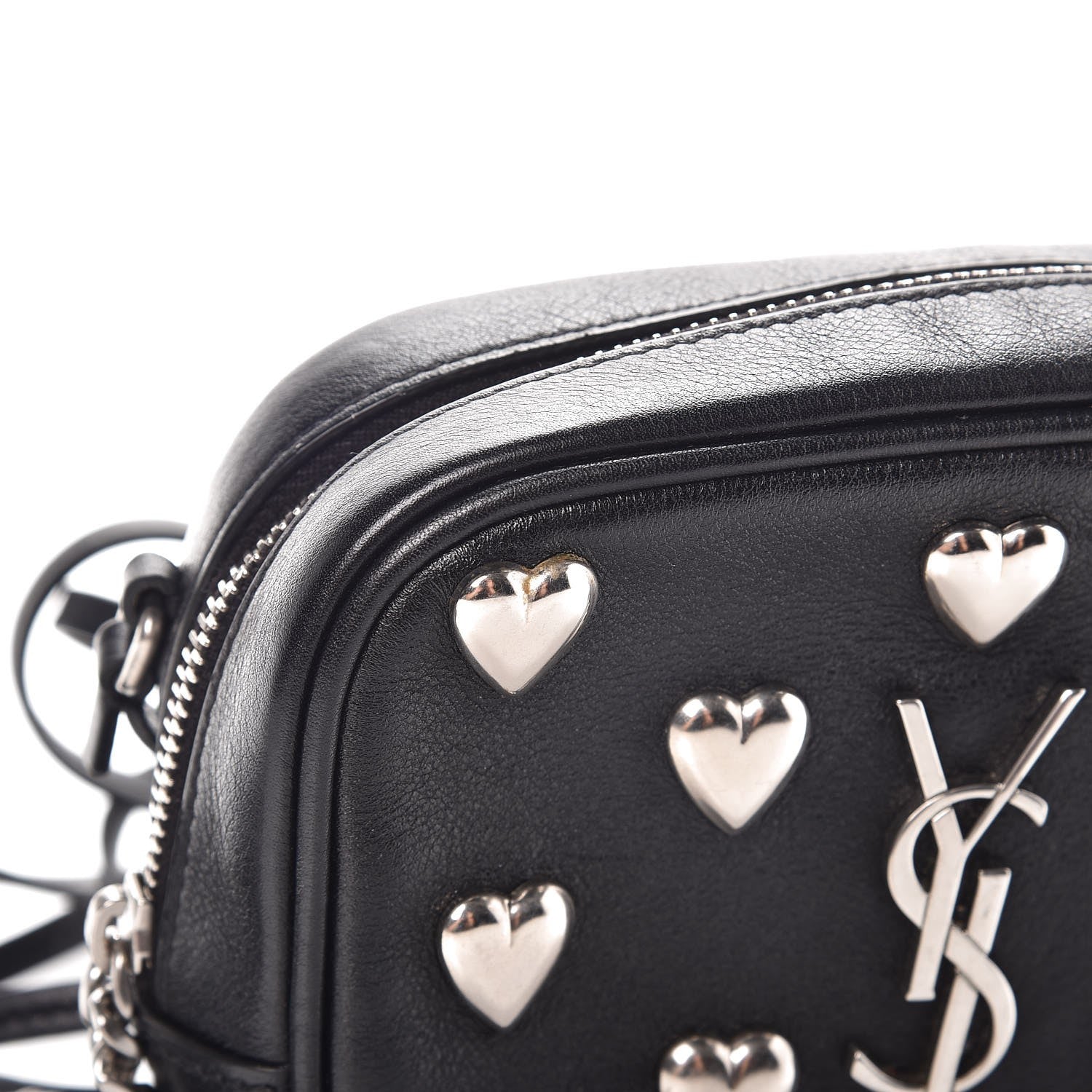 Saint Laurent Nappa Studded Monogram Heart Blogger Bag Black 8 of 9