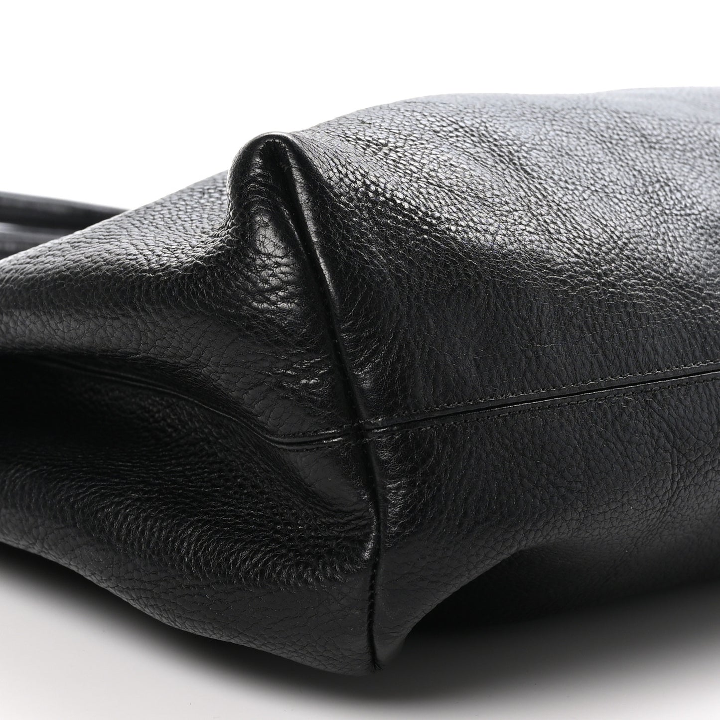 Grained Calfskin Fleur De Lis Tote Black