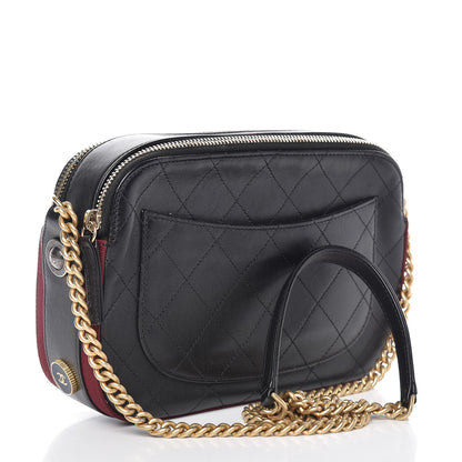 Chanel Calfskin Grosgrain Stitched Button Up Camera Case Black 3 of 13