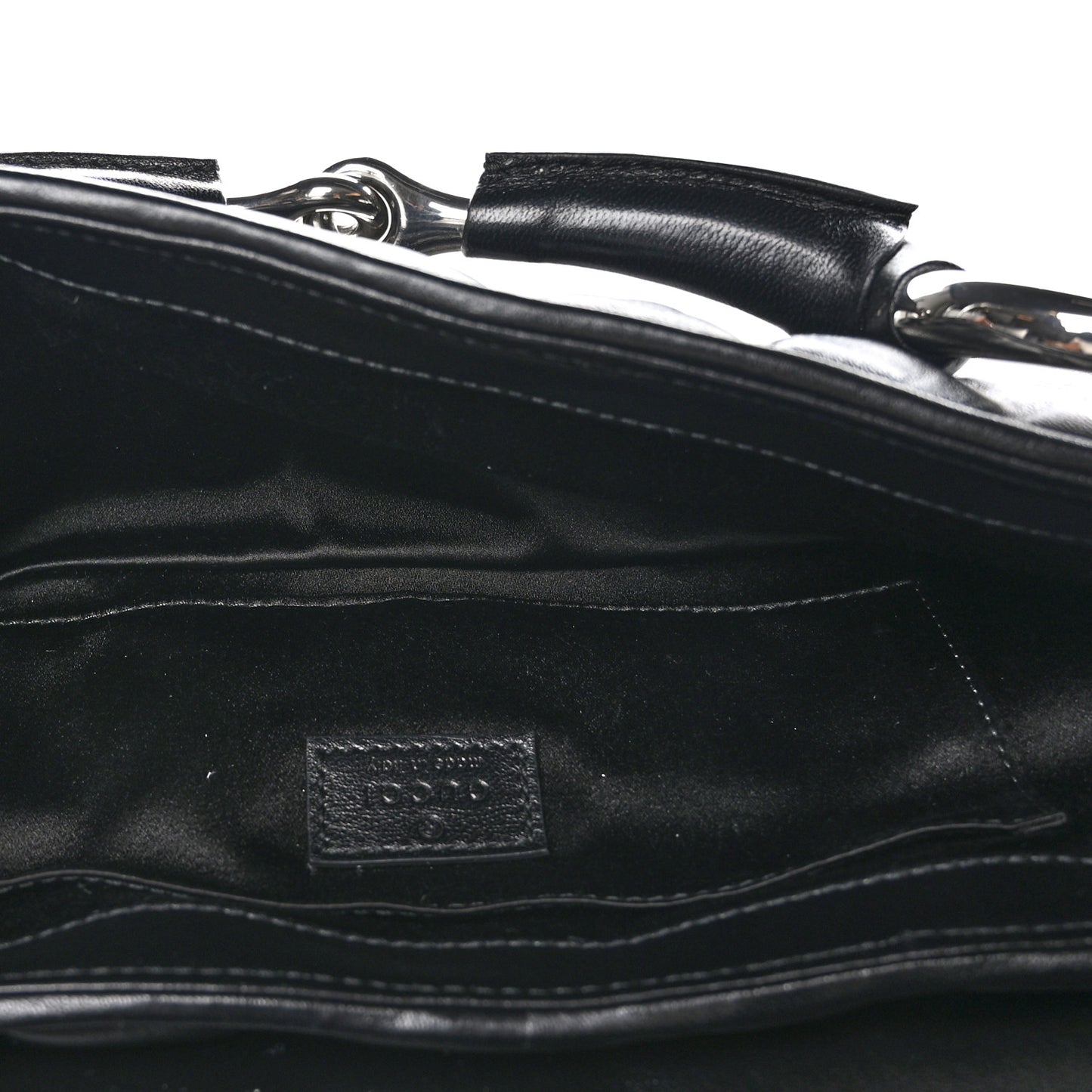 Nappa Vertical Matelasse Medium Maxi Horsebit Chain Shoulder Bag Black