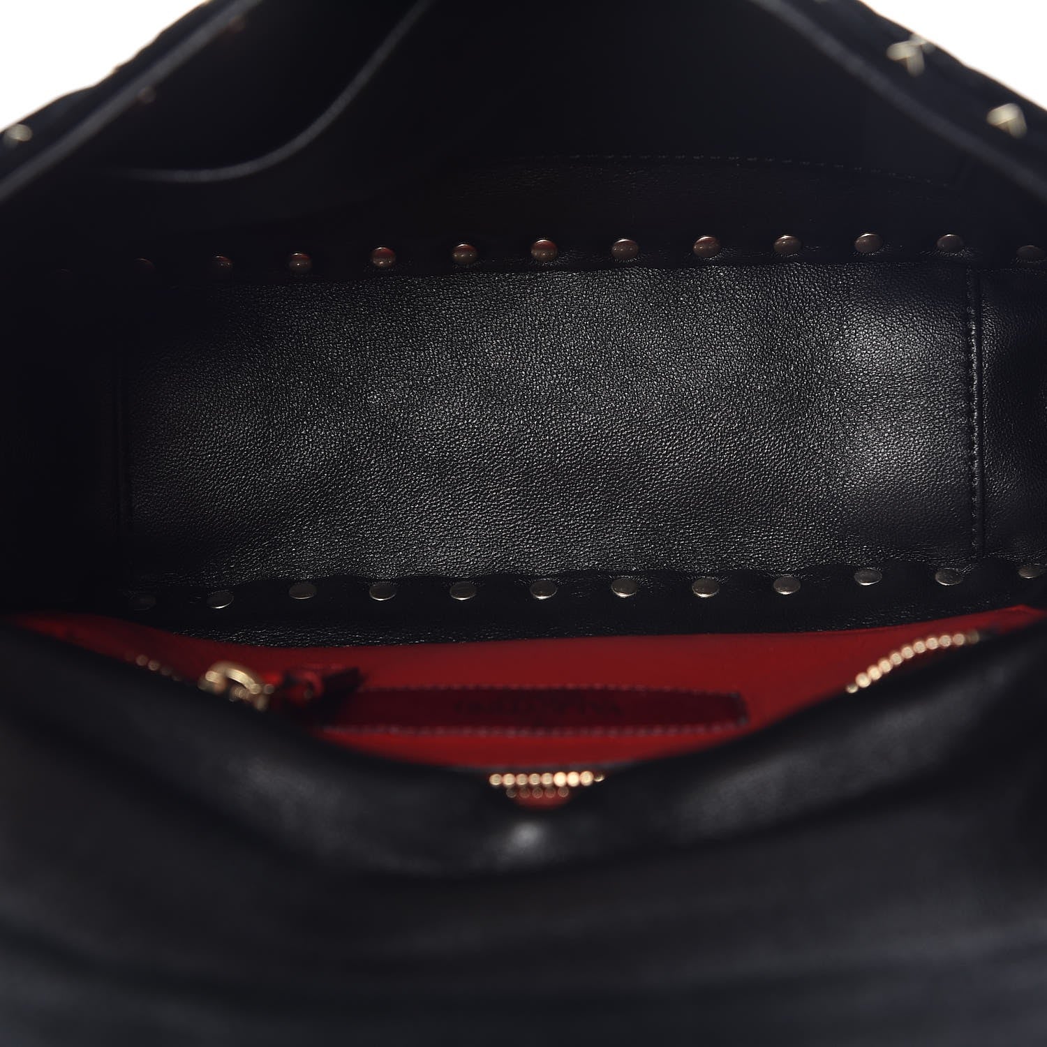 Valentino Garavani Velvet Medium Rockstud Spike Shoulder Bag Black 6 of 7