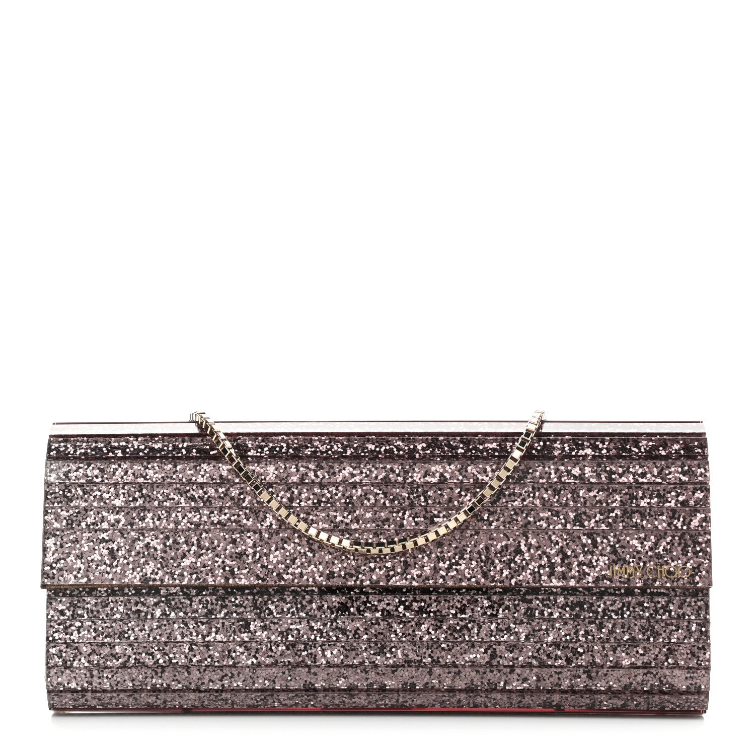 Jimmy Choo Acrylic Glitter Sweetie Clutch Dark Gold 1 of 11