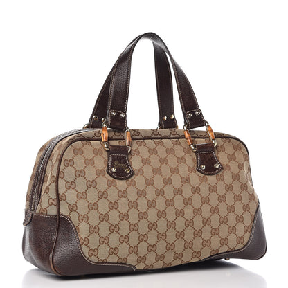 Gucci Monogram Bamboo Boston Dark Brown 3 of 13