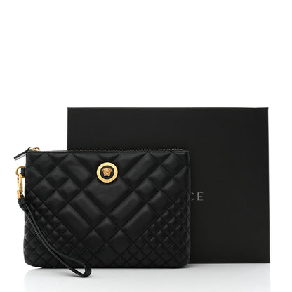 Versace Nappa Quilted Tribute Wristlet Black 7 of 7