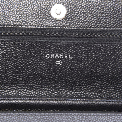 Chanel Caviar Quilted Wallet On Chain WOC Black 5 of 9