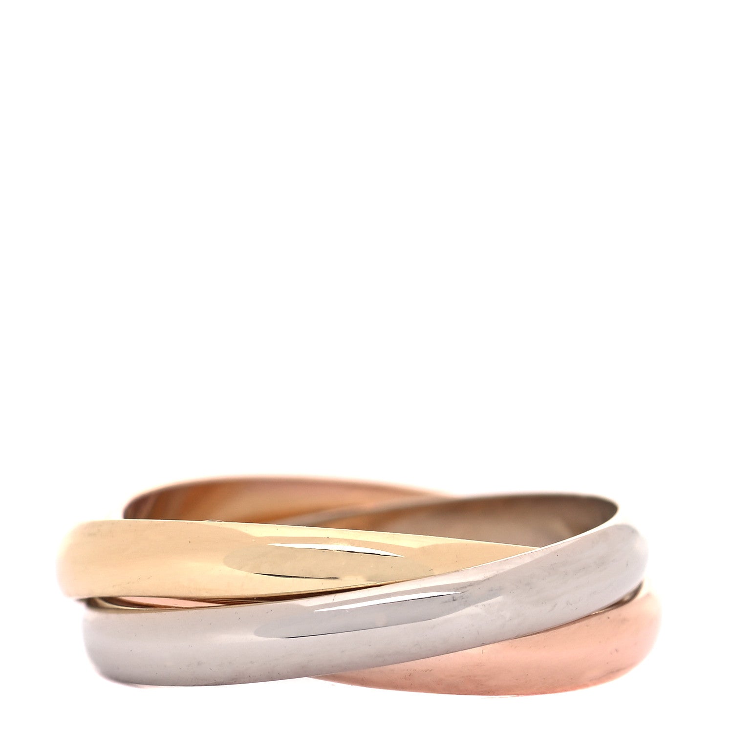 Cartier 18K Pink Yellow White Gold Small Trinity Ring 50 5.25 3 of 5