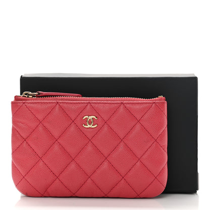 Chanel Caviar Quilted Small Cosmetic Case Dark Pink 12 of 12