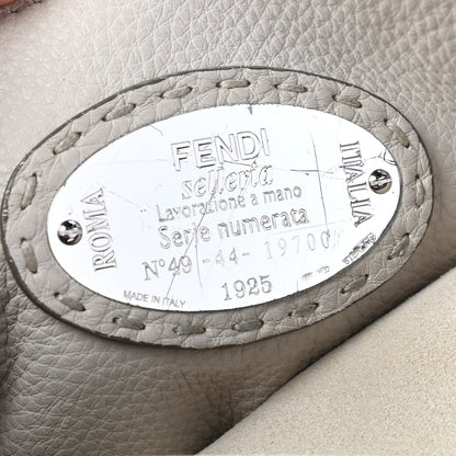 Fendi Cuoio Romano Selleria Bi-Color Medium Peekaboo Iconic Satchel Asfalto Latte 6 of 9